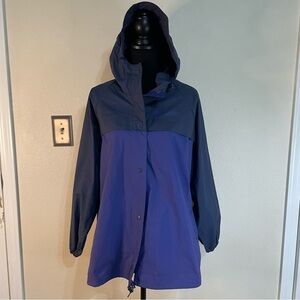 Columbia PVC Rain Jacket Womens Purple‎ Grey Black Size S Outdoor Adventure